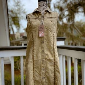 Upcycled button down, linen dress, midi dress for women, Sustainable women’s siz